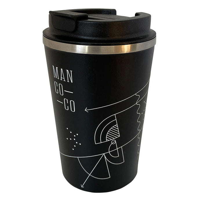 ManCoCo Black 12oz Reusable Insulated Cup